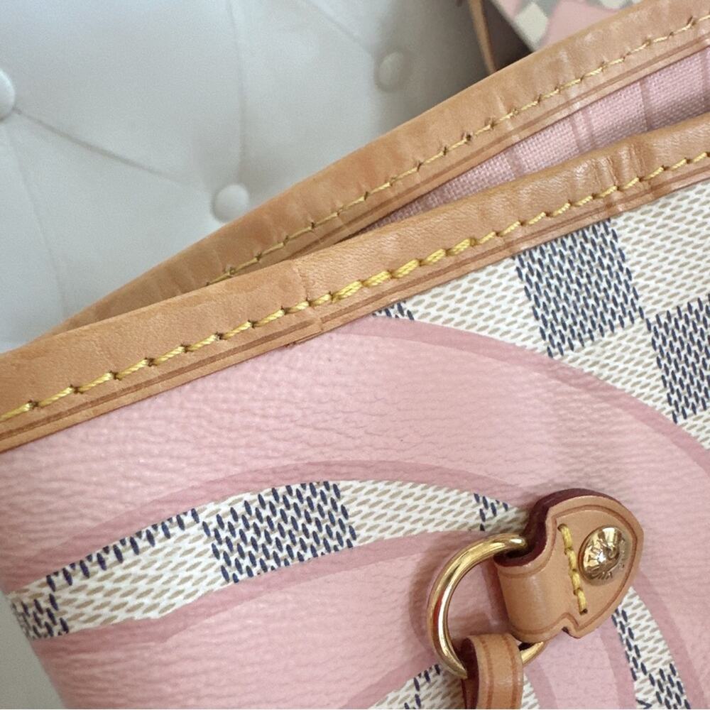 Louis Vuitton Neverfull MM Tahitienne Damier Azur Limited Edition 2017 Full Set - Picture 8 of 15